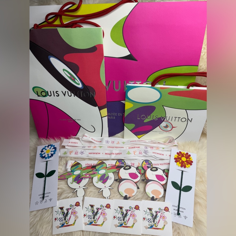 Louis Vuitton x Murakami Ribbons, Shopping Bags, Stickers, Charms, Flowers 🌺🌼🌸🩵🩷